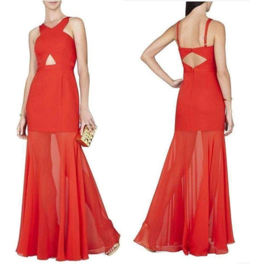 New Women's Dress, Red Maxi Dress, Bcbgmaxazria Brand Size 4